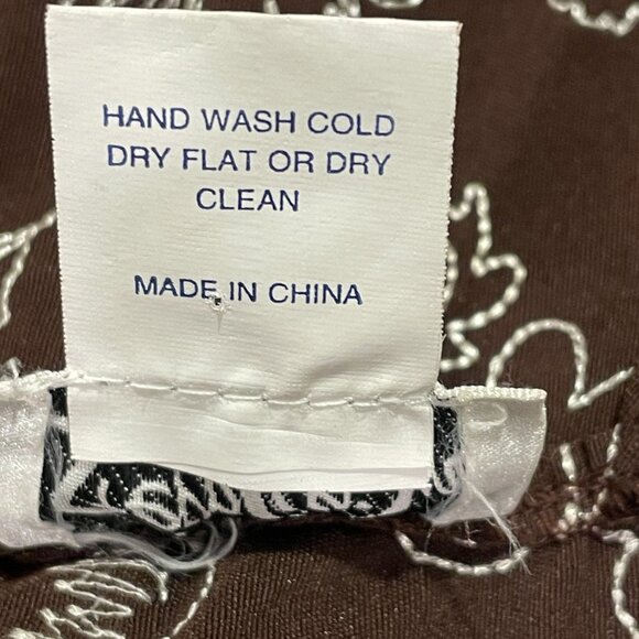 STEPPIN' OUT VTG Embroidery, Sequin Spaghetti Strap Party Dress, Brown/Ivory - S - Picture 11 of 11